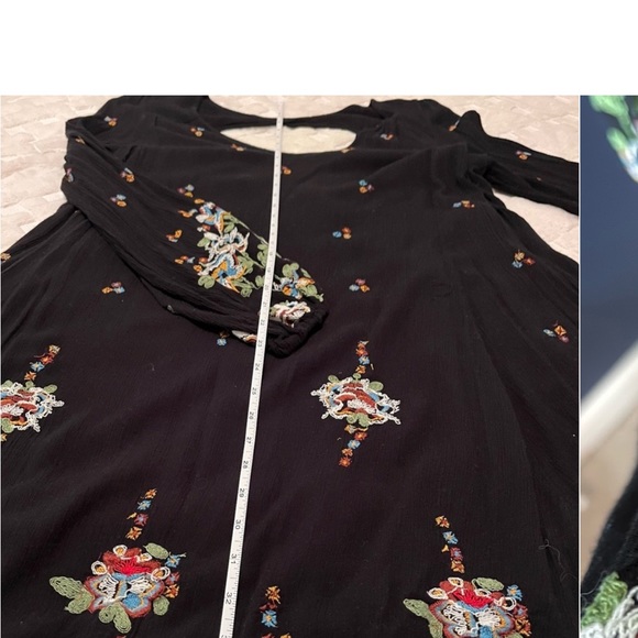 Free People Embroidered Swing Mini Dress Multicolor Black Size Large - Picture 4 of 11